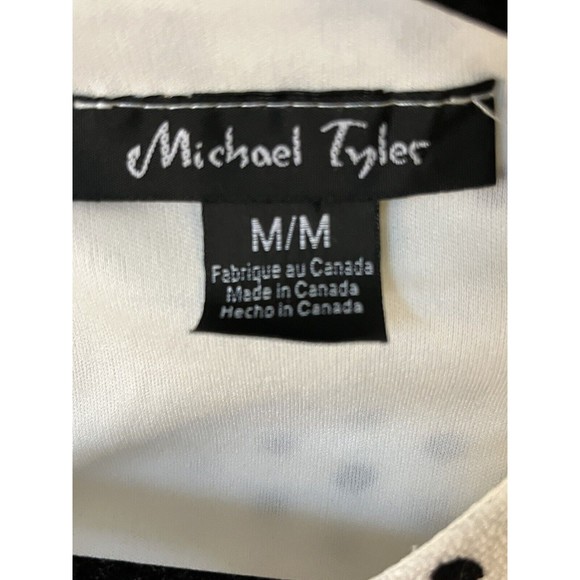 Michael Tyler Womens Sleeveless Tunic Top Shirt Black White Layers Medium Blouse - Picture 6 of 6